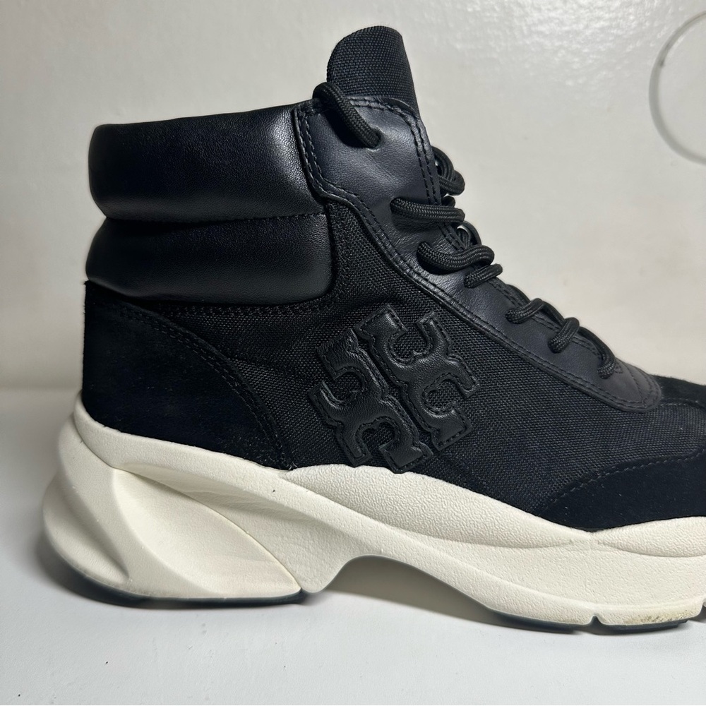 TORY BURCH BLACK GOOD LUCK HIKER SNEAKERS SZ 7 1/2